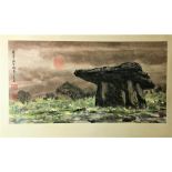 XU - XI Chinese (1940 - 2015) "Poulnabrone Dolmen, Burren, Co. Clare," watercolour, Signed, in