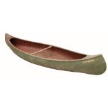 A late 19th Century American double ended peapod Canoe or Skiff, with latted interior and centre