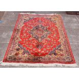 Two similar Oriental style machine made cotton Rugs, each with all over floral ground with
