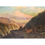 Astley David Middleton Cooper (1856-1924) "Landscape at Eagle Peak, Montana, with meeting of Lakota,