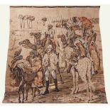 A 19th Century woollen Tapestry, depicting a Middle Eastern Scene with Gentleman on camel-back in