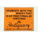 A rare Vintage style enamel Advertisement Sign, 'Celebrate with the Liquor Whisky that is as