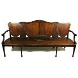 A very rare Irish George IV mahogany Hall Bench, by E. (Edward) Bourke, carver and Gilder and