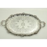 The Langrishe Crested Tray A fine quality 19th Century engraved two handled silver plated Tray,