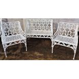 A suite of three - 19th Century French cast iron Gothic design Garden Seat Furniture, from the Val