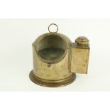 A brass lifeboat Sestrel Binnacle Compass, with dome top, 8 1/2" (22cms); together with a heavy