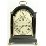A good English ebonised and parcel gilt Bracket Clock, by Whitehurst & Son, Derby, signed  and dated