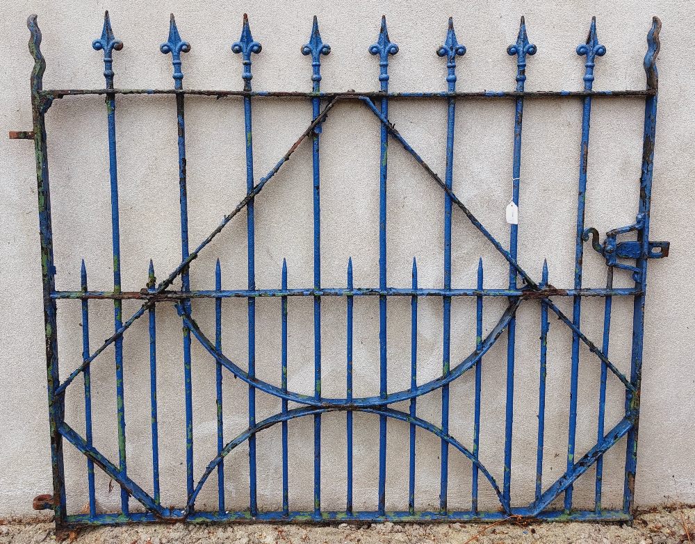 A 19th Century wrought iron Gate, with spike finials, approx. 138cms x 115cms (54" x 45"). (1)