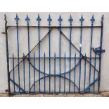 A 19th Century wrought iron Gate, with spike finials, approx. 138cms x 115cms (54" x 45"). (1)