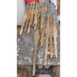 A set of 16 Victorian cast iron ornate Railings, (loose as is, w.a.f.). (16) Provenance: Tudenham