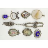 Silver Jewellery,  including, Bracelet with enamel flora panels, attractive Pendant with enamel