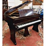 A good D'Almaine, No: H015902 Boudoir Baby Grand Piano, with iron frame, 130cms x 43cms (51" x 56").