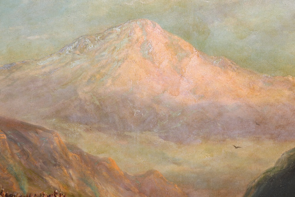 Astley David Middleton Cooper (1856-1924) "Landscape at Eagle Peak, Montana, with meeting of Lakota, - Bild 5 aus 8