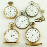 An early silver Gents Pocket Watch, a later ditto; a good quality early Edwardian gold plated Pocket