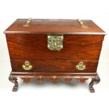 A fine 18th Century period mahogany and brass bound Mule Chest, probably Irish, by Butler, with