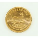 A 1975 Krugerrand Gold Coin, Fyngoud 1oz fine gold. (1)