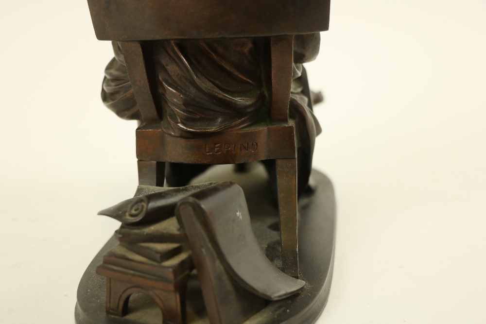 After Henry Lepind, French (Fl. 1880's) A late 19th Century French bronzed metal Figure modelled - Image 2 of 2