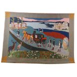 An attractive 20th Century Needlework Tapestry, depicting a horse and royal carriage with