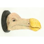Taxidermy: A fine replica head study of the extinct flightless Bird 'The Dodo' (Raphus