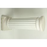 A fluted circular plaster Plinth, 93cms (36 1/2"). (1)