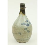 An early Chinese blue and white porcelain Bottle Vase, with later metal mount to neck, as is,