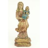 An early Continental carved wooden and polychrome Model of Madonna and Child, approx. 59cms (23")