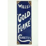 A Vintage style enamel Advertisement upright Sign, for 'Wills Gold Flake Cigarettes,' approx.