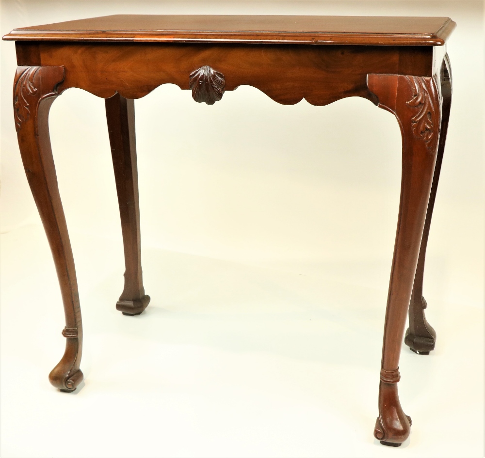 An Irish George III period mahogany Side or Console Table, the rectangular top with a moulded edge