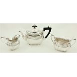 A small three piece silver Tea Service, Sheffield 1903, by JR, probably John Round and Son,