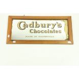 A Vintage plated Advertisement Mirror, oblong for 'Cadbury's Chocolates, made at Bournville,'