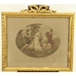 A pair of attractive Bartolozzi coloured Engravings, depicting classical figures each in gilt ribbon