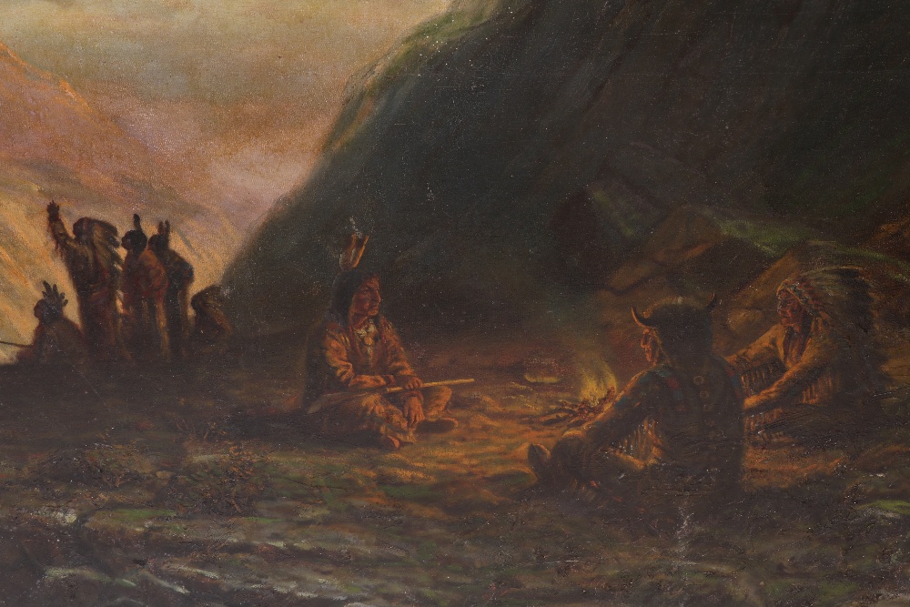 Astley David Middleton Cooper (1856-1924) "Landscape at Eagle Peak, Montana, with meeting of Lakota, - Bild 4 aus 8