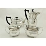 A four piece silver Tea and Coffee Service, Chester 1926, comprising coffee pot, teapot, sugar