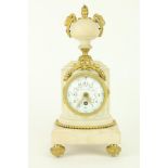 A fine 19th Century French Ladies Boudoir Clock, in white marble with gilt bronze mounts, the urn