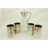 A set of four heavy silver plated One-pint Tankards or Beer Mugs, each inscribed the Royal Alfred