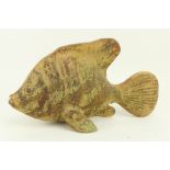 A modern polychrome decorated Earthenware Model of a Fish, 28cms x 49cms (11' x 19'). (1)