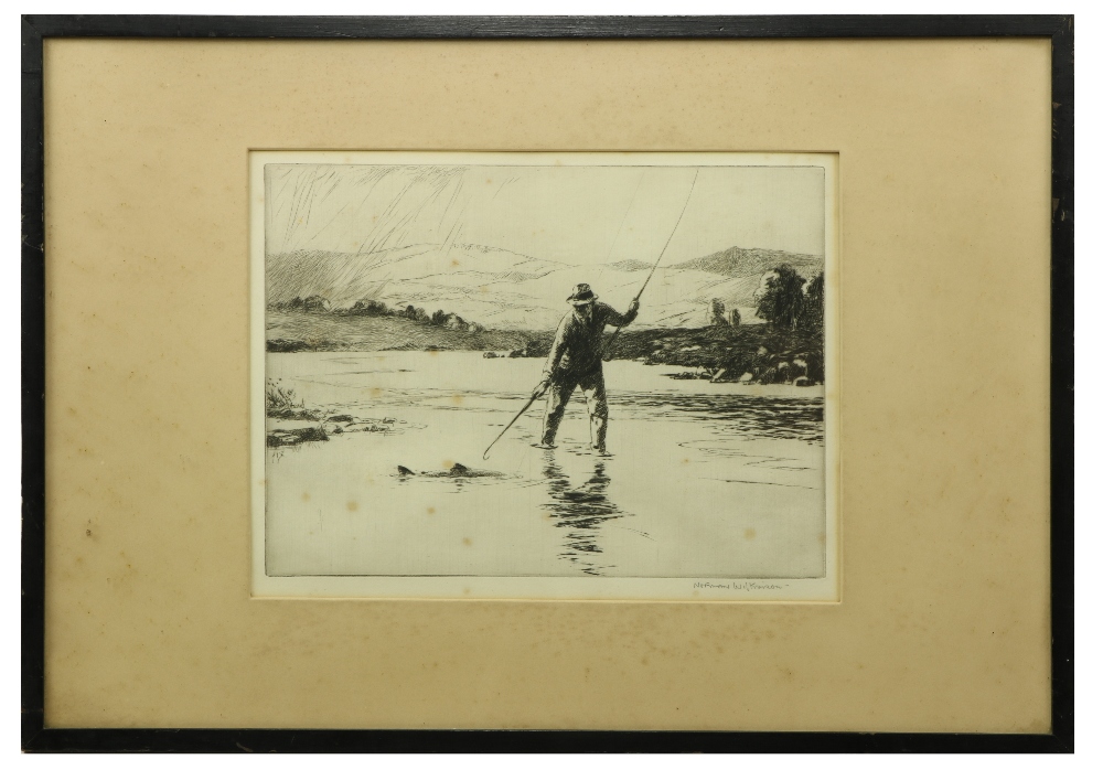 Norman Wilkinson, British (1878-1971) "Single Handed," etching, signed  approx. 25cms x 32cms (10" x - Image 2 of 4