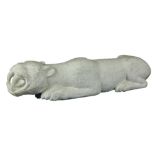 Brid Ni Rinn, Irish (b. 1936) "Prowling Sabretooth," carved marble, approx. 70cms (27 1/2") long,