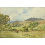 Gladys Wynne, Irish (1876-1968) "Milking Time, County Donegal," watercolour, extensive landscape