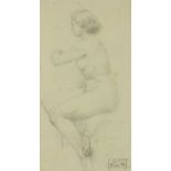 Roderic O'Conor, Irish (1860-1940) "Study of a seated Nude, (possibly the artist's wife Renée),"