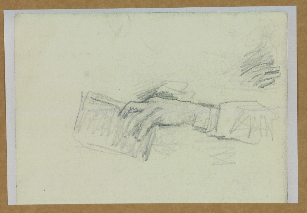 John Butler Yeats, RHA (1839-1922) "Sketch of George Russell (AE)" pencil, depicting a Gentleman - Image 4 of 4