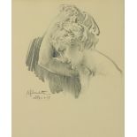 William Russell Flint, RA (1880-1969) "Aphrodite," pencil drawing, inscribed and dated with initials