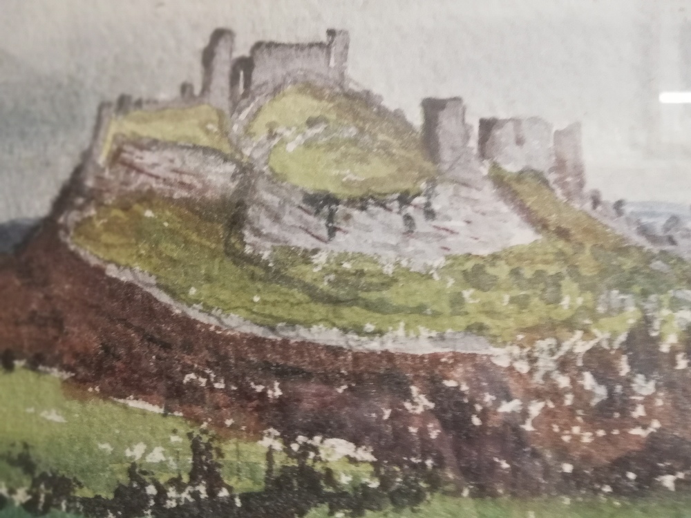 James Hall Flack, Irish (1941-2018) "The Rock of Dunamase," watercolour, extensive landscape scene - Image 10 of 12