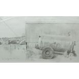 Blaise Smith, RHA (b. 1967) "Jacks Green Spreader," pencil drawing, inscribed lower left, signed