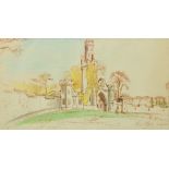 Raymond McGrath, Australian Irish (1903-1977) "Entrance to Markree Castle," ink and watercolour,