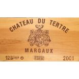 Wine: "Chateau du Tertre," Margaux 2001, 12 bottles, cased. (1)