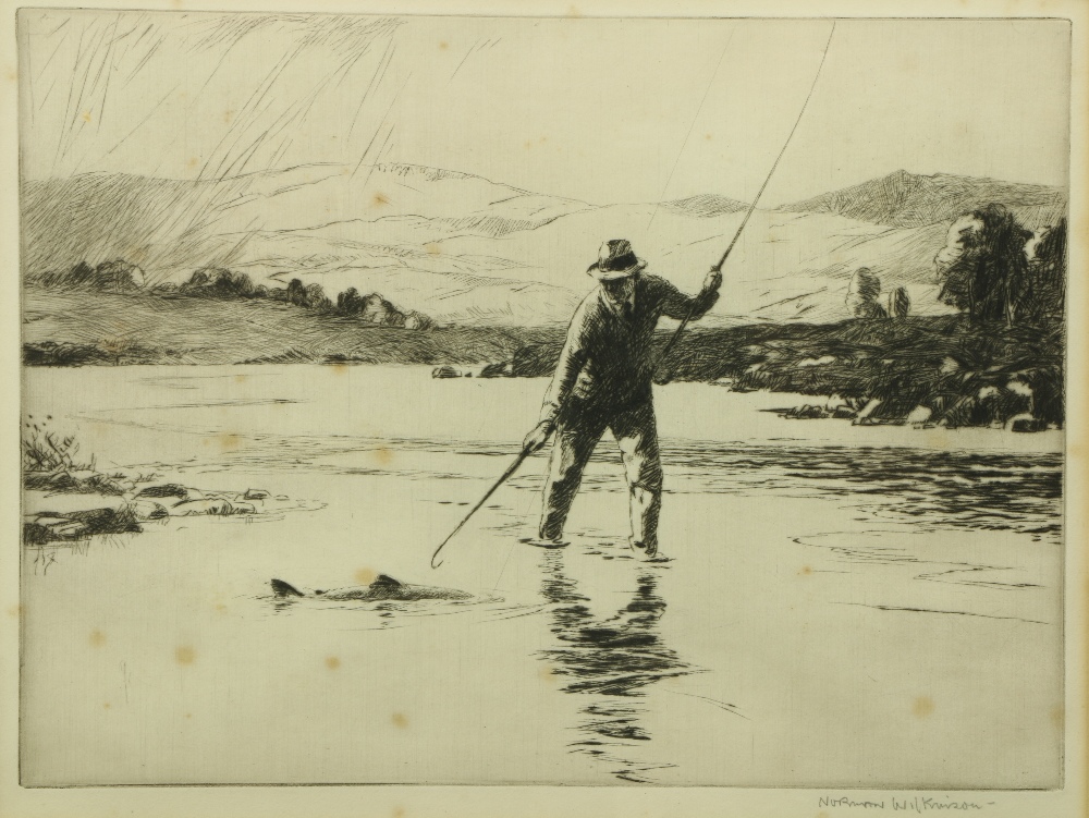 Norman Wilkinson, British (1878-1971) "Single Handed," etching, signed  approx. 25cms x 32cms (10" x