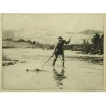Norman Wilkinson, British (1878-1971) "Single Handed," etching, signed  approx. 25cms x 32cms (10" x