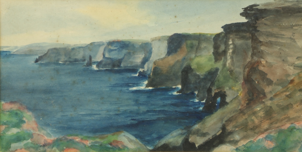 20th Century Irish School "The Cliffs at Mizen Head, Cork," watercolour, unsigned  approx. 43cms x