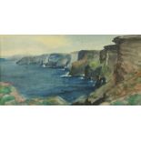 20th Century Irish School "The Cliffs at Mizen Head, Cork," watercolour, unsigned  approx. 43cms x
